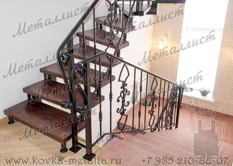 Кованые лестницы - эскиз перил № 387