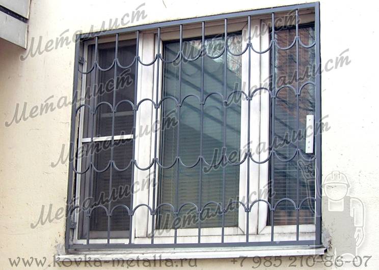 Сварные решетки на окна по эскизу № 11