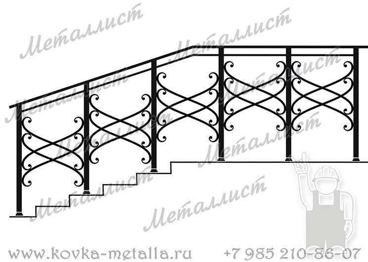 Кованые перила - эскиз № 397