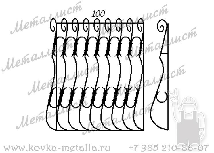 Кованые решетки - эскиз № 100