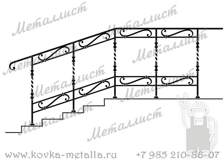 Кованые перила - эскиз № 399
