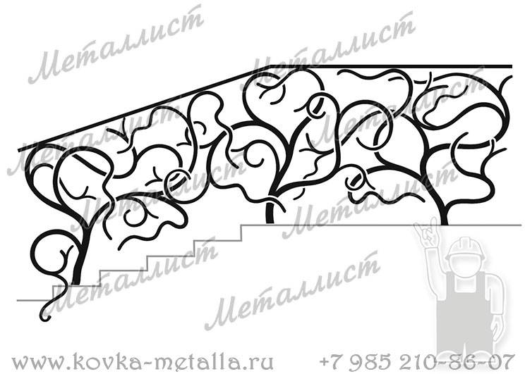 Кованые перила - эскиз № 401