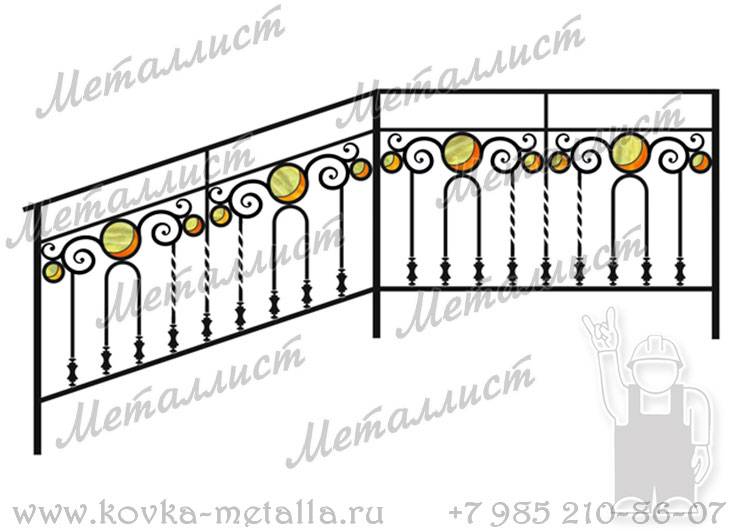 Кованые перила - эскиз № 232