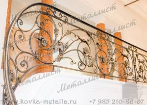 Кованые балконы с литьем - эскиз перил № 410