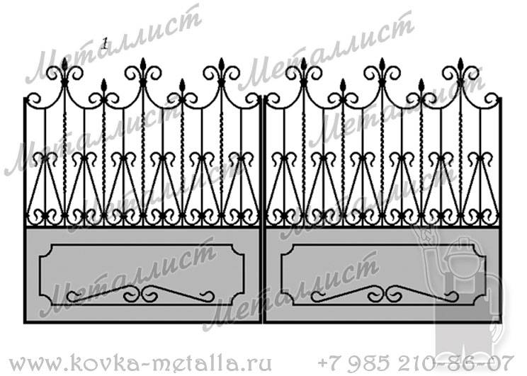 Кованые ворота - эскиз № 1