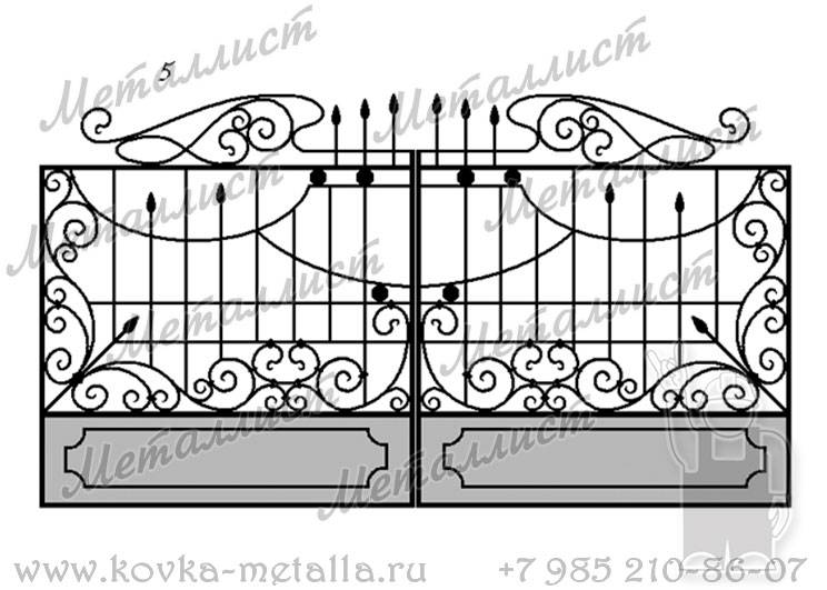 Кованые ворота - эскиз № 5