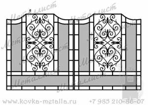 Кованые ворота - эскиз № 9