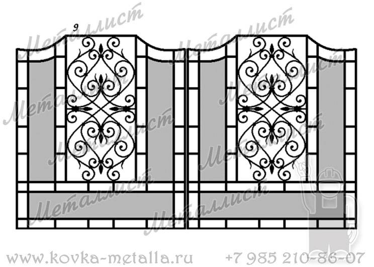 Кованые ворота - эскиз № 9