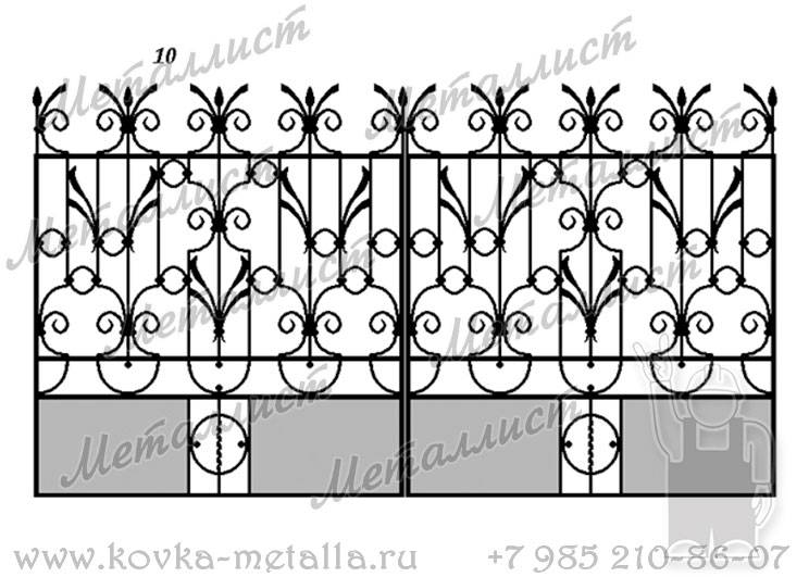 Кованые ворота - эскиз № 10