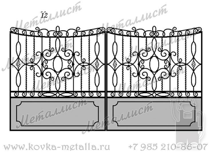 Кованые ворота - эскиз № 12