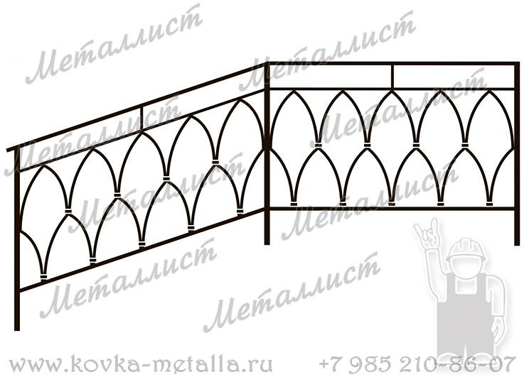 Кованые перила - эскиз № 024