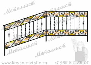 Перила и ограждения со стеклом, витражом - эскиз № 237