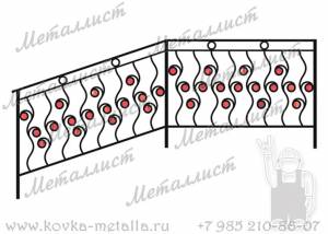 Перила и ограждения со стеклом, витражом - эскиз № 246