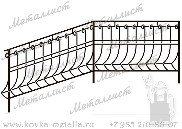 Кованые перила - эскиз № 074