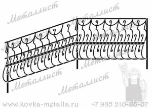 Кованые перила - эскиз № 303