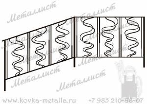 Кованые перила - эскиз № 086