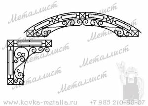 Кованые козырьки - эскиз № 13