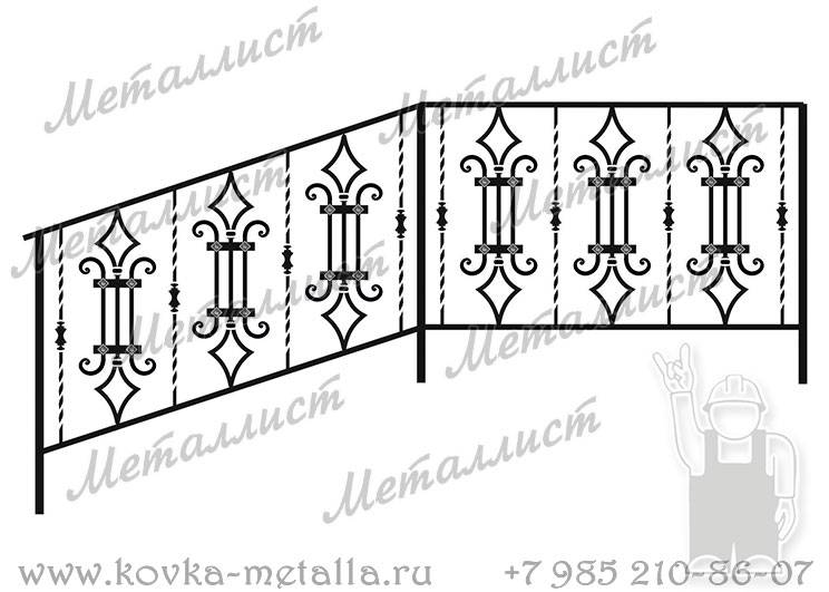 Кованые перила - эскиз № 390