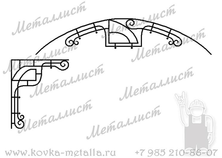 Кованые козырьки - эскиз № 18